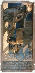 1898年にミラノで印刷された「Corriere della Sera」のポスター
