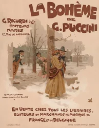 ジャコモ・プッチーニによるオペラ「ラ・ボエーム」のポスター、1895年。