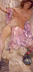 花とヌード、1910年。