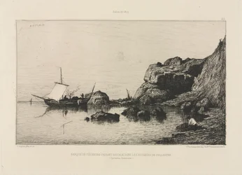 1878年、コリウールの岩に寄港する漁船