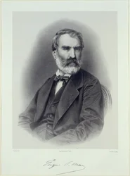 作家ウジェーヌ・ペレタン 1813-1884 の肖像画。