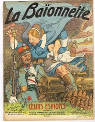 カラーで描かれた風刺的な「La Baionnette」の表紙