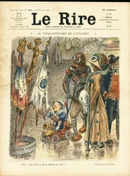 2010年2月26日付「Le Rire」誌の表紙に掲載されたAdolphe dit Willette（1857-1926）のイラスト - 航空50周年記念にて - 航空、ファッション、帽子、事故、災害