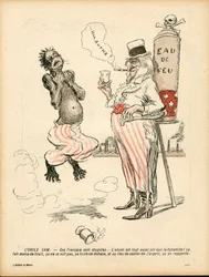 バタープレート、199番、カラーの風刺画