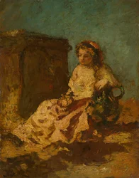 瞑想の着席女性、c。 187879.