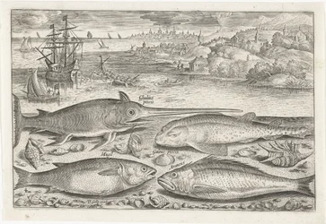 ビーチで 4 匹の魚 釣り（連載タイトル） Piscium v​​ivae アイコン (シリーズ タイトル)