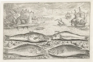 ビーチで 4 匹の魚 釣り（連載タイトル） Piscium v​​ivae アイコン (シリーズ タイトル)