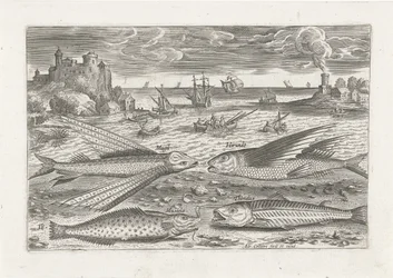 ビーチで 4 匹の魚 釣り（連載タイトル） Piscium v​​ivae アイコン (シリーズ タイトル)