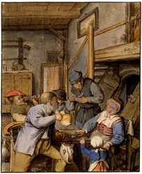 居酒屋で、1677年。