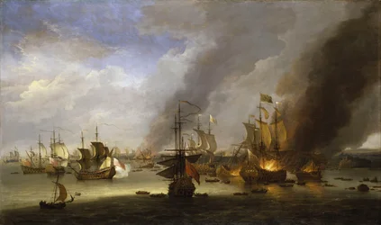 ラ・ホーグの戦いにおける「ソレイユ・ロワイヤル号」の破壊、1692年5月23日、1700年頃（油絵）