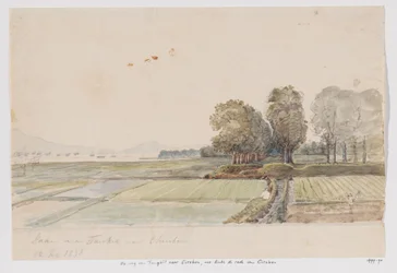 タンキルからチレボンへの道路のある風景と、西ジャワ州チレボンの道路敷 (アンカー場所) の眺め