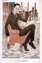 ポール・モランのユーモラスな肖像 - Barrèreによる「Fantasio」（1928年9月15日付）にて