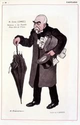 フランスの政治家（1835-1921）Emile Combesの肖像、La Nouvelle Presse libre de Vienneのリアクター - イラスト：Adrien Barrere（1877-1931） In Fantasio 01/03/1907