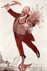 詩人・政治家モーリス・クーバ（1866-1931）の肖像画（モーリス・ブーケイ） - アドリアン・バール（1874-1931）のドローイング、『FANTASIO』1911年より引用