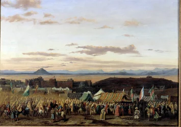 オルレアン公の軍隊によるアルジェリアのセティフの攻略 アドリアン・ドーザッツ（1804-1868）による絵画 1839年 オルレアン美術館所蔵