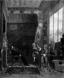 演劇での表現アルフォンス・ドーデ（1840-1897）とピエール・エルザールによる「Le nabab」と、ブランシュ・ピアーソン（1842-1919）（フェリシア・ルイズ）、アドルフ・デュプイ（1824-1891）（ジャンスーレ）。パリ、シアター・デュ・ヴォードヴィル