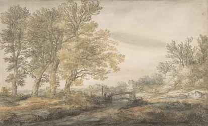 木のある風景、1635-91。