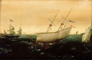 1610年頃のオランダ船（油彩・パネル）
