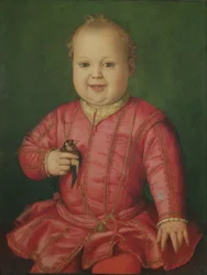 子供の頃のジョヴァンニ・デ・メディチの肖像、1545年頃（パネルのテンペラ）