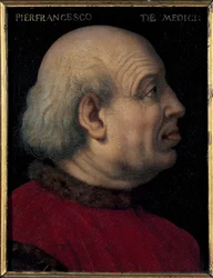 Pierfrancesco di Lorenzo de Medicis the Elder (1430-1476) (Pierfrancesco de Medici the Elder Portrait of Pierfrancesco de Medici Italian banker and diplomat, at the House of Medici of Florence) 絵画 Bronzino (Agnolo di Cosimo) (1503-1572) Dim 15x12 cm