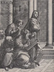 1523 年のラファエロのアテネ学校のグループ。