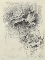 花瓶のバラの静物、1890年頃