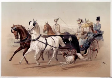 ヴィクトリア・カーとタルブの馬 アルベール・アダム（1833～）の版画 19世紀 パリ、カルナヴァレ美術館
