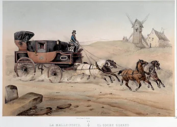 サンテチエンヌの街にふさわしいトランクポスト アルベール・アダム（1833～）によるリトグラフ 19世紀 パリ、カルナヴァレ美術館