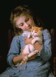 猫を抱く少女