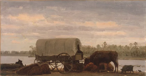 Nooning on the Platte, c.1859 (油彩、紙、キャンバス)