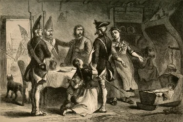 1877年のアメリカ軍のドイツ兵士の徴兵。
