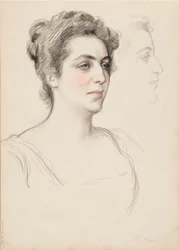 女性の肖像画のスケッチ