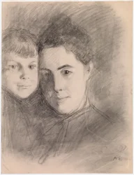 画家の妻と息子の肖像