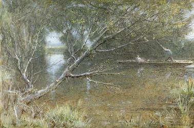 テムズ川の背水、c.1860-c.1932（水彩、ボディカラー、ペン、紙にインク）