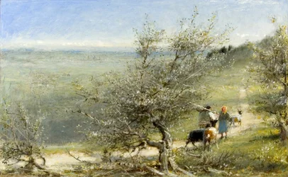 フレソール近くの丘からのフィレンツェ、1860年頃から1932年頃（船内の油、ペン、インク）