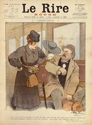 列車の車掌、ル・リール・ルージュ誌の風刺画、1915年11月27日
