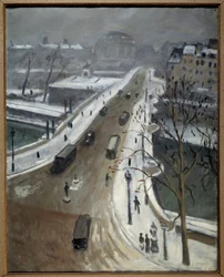 Neufin silta Pariisissa lumen alla 1938 (öljy kankaalle)