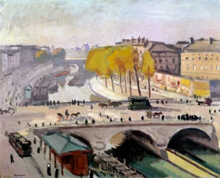 A Pont Saint Michel e o Quai des Grands Augustins em Paris