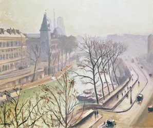 パリのセーヌ川（キャンバスに油彩）