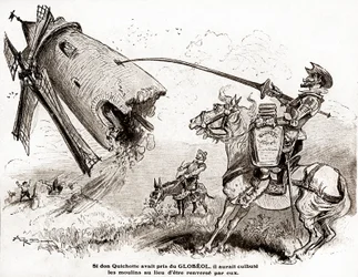 1916年頃、要塞グローブオールの広告用ドン・キホーテ（イラスト）