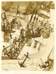 パブLe Vingtieme Siecleからの大西洋横断気球の出発。 1883