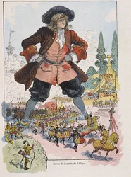 リリパットアームでのガリバーレビュー - スウィフト著「ガリバー航海記」（ロビダ画）にて