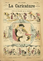 アルベール・ロビダ（1848-1926）による『La Caricature』（1880年）の表紙のイラスト。