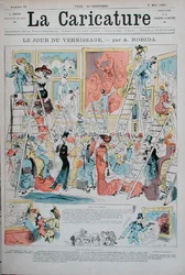1891年5月7日「ラ・カリカチュア」より「オープニング・デー」（カラーリトグラフ版）