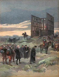 死刑を宣告された監督官サンブランケー、「Francois Ier: Le Roi Chevalier」のイラスト、George G. Toudouze 作、パブ。 1909年（カラーリソ）