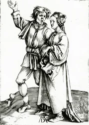 素朴なカップル（Johannes Wierix作、1565年頃）（エングレービング