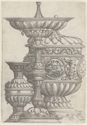 3つの装飾されたゴブレット 花瓶、水差し、ゴブレット (シリーズ名)