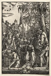 人の堕落と贖い：十字架に釘付けになったキリストc。 1515。