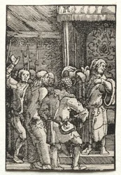 人の堕落と贖い：カイアファスの前のキリスト、c。 1515。
