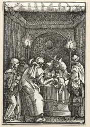 人の堕落と贖い：大祭司によって拒絶されたヨアヒムの捧げ物c。 1515。